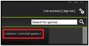 d) Click on the red circle with the X through it next to the game you want to uninstall.